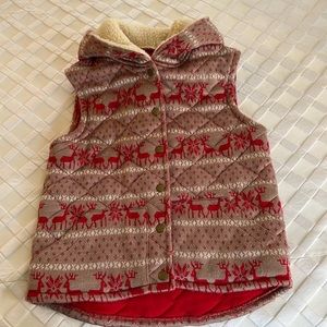 Quilted printed sweater vest